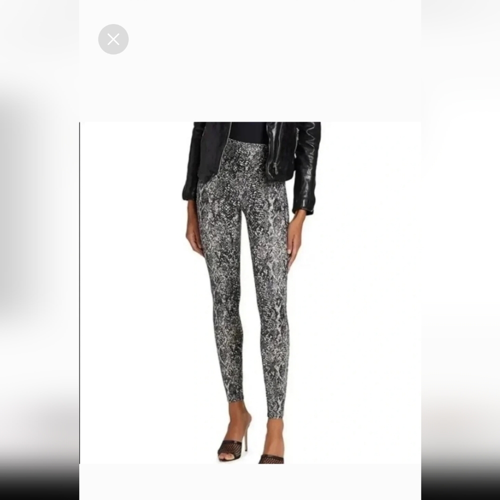 SPANX Faux Leather Snake Shine Y2K  Leggings  large - Picture 2 of 14